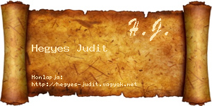 Hegyes Judit névjegykártya